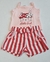 Conjunto Regata e shorts listrado Vermelho e Branco - By Gus - comprar online