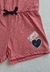 Macaquinho listrado vermelho e branco com aplique e bordado - By Gus - comprar online
