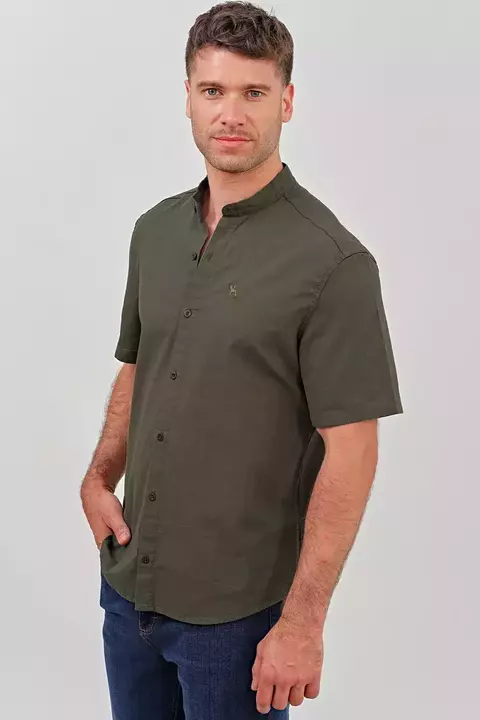 CAMISA DE LINO MANGA CORTA