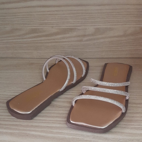 Rasteira Akazzo Cobre com Brilho