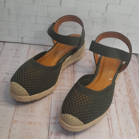 Sandália Espadrille Anabela Tramada Valentina Flats Verde