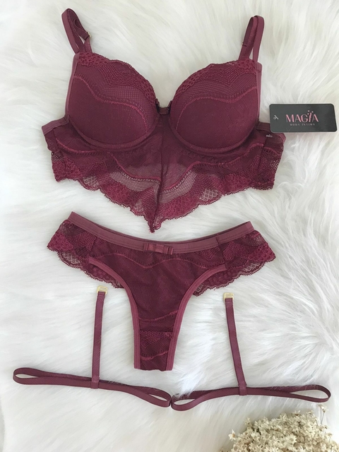 CONJUNTO DE LINGERIE LIGA NA PERNA (3004)
