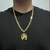 Corrente 60cm Groumet dupla 8mm + Pingente Cavalo e ferradura - Banhado a Ouro 18K - comprar online