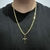 Corrente 60cm Groumet duplo 5mm + Pingente Cruz Palito - Banhado a Ouro 18K - comprar online
