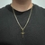 Corrente cadeado 3mm + Pingente Cruz Palito - Banhado a Ouro 18K - comprar online