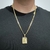 Corrente 60cm Groumet dupla 5mm + Pingente plaquinha letra - Banhado a Ouro 18K - comprar online