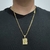 Corrente 60cm Groumet dupla 5mm + Pingente plaquinha letra - Banhado a Ouro 18K - SWAG JÓIAS