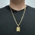 Imagem do Corrente 60cm Groumet dupla 5mm + Pingente plaquinha letra - Banhado a Ouro 18K