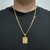 Corrente 60cm Groumet dupla 5mm + Pingente plaquinha letra - Banhado a Ouro 18K - comprar online