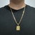 Corrente 60cm Groumet dupla 5mm + Pingente plaquinha letra - Banhado a Ouro 18K - SWAG JÓIAS