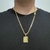 Imagem do Corrente 60cm Groumet dupla 5mm + Pingente plaquinha letra - Banhado a Ouro 18K
