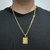 Corrente 60cm Groumet dupla 5mm + Pingente plaquinha letra - Banhado a Ouro 18K