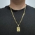 Corrente 60cm Groumet dupla 5mm + Pingente plaquinha letra - Banhado a Ouro 18K - comprar online