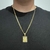 Corrente 60cm Groumet dupla 5mm + Pingente plaquinha letra - Banhado a Ouro 18K - SWAG JÓIAS
