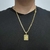 Corrente 60cm Groumet dupla 5mm + Pingente plaquinha letra - Banhado a Ouro 18K - loja online