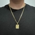 Imagem do Corrente 60cm Groumet dupla 5mm + Pingente plaquinha letra - Banhado a Ouro 18K
