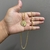 Corrente 70cm Groumet dupla 3mm + Pingente Fé - Banhado a Ouro 18K - comprar online