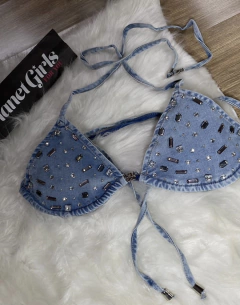 Cropped pedraria jeans Planet Girls na internet