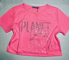 Cropped com strass e brilho Planet Girls - comprar online
