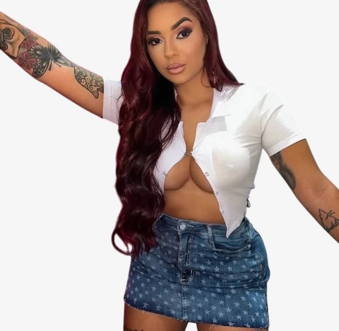 Saia jeans estrela Planet girls