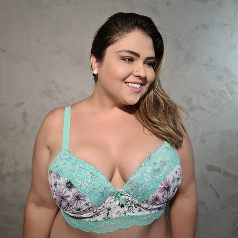 Sutiã BOJO RENDA Turquesa Estampado