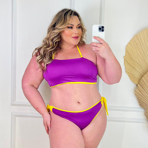 Biquíni FAIXA Roxo/Amarelo TOP