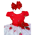 Vestido de Festa Infantil Moranguinho Vermelho com Laço de Morangos na internet