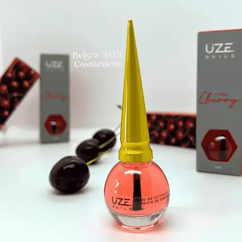 Hydra Cherry UZE Nails 12ml - Óleo para Cutículas com Perfume Suave de Cereja