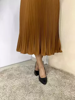 Saia Envelope Plissada Helen - Marrom - Conceito Modas