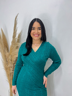 Vestido Trançado - Azul Petróleo Tam Único na internet
