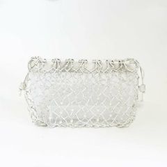 Bolsa Tramas Pearl de Couro Off White M - comprar online