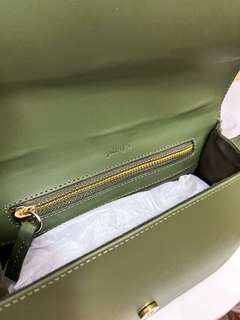 Bolsa Couro Verde Militar