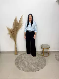 Camisa Cetim Eloá - Azul Tam G na internet