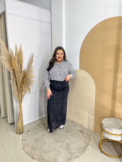 Imagem do Saia Jeans Djully - Preto Tam 36 ao 44