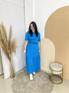 Vestido Angélica - Azul Tam GG (46) - Conceito Modas