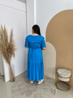 Vestido Angélica - Azul Tam GG (46) - Conceito Modas