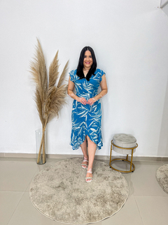 Vestido Emília - Azul Floral Tam Único (36 ao 42/44) - comprar online