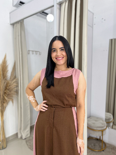 Conjunto Larissa Bicolor - Rosa com Marrom - M na internet