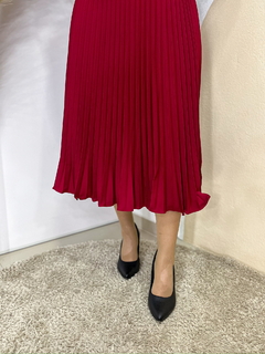 Saia Envelope Plissada Helen - Bordo - P/M (36 ao 42) - loja online