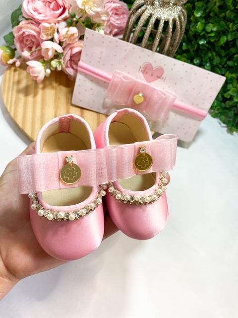 Sapatinho bebe Rosa luxo