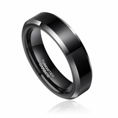 Anel alianças unissex em Tungstenio com baho de Ródio Negro 6/8mm