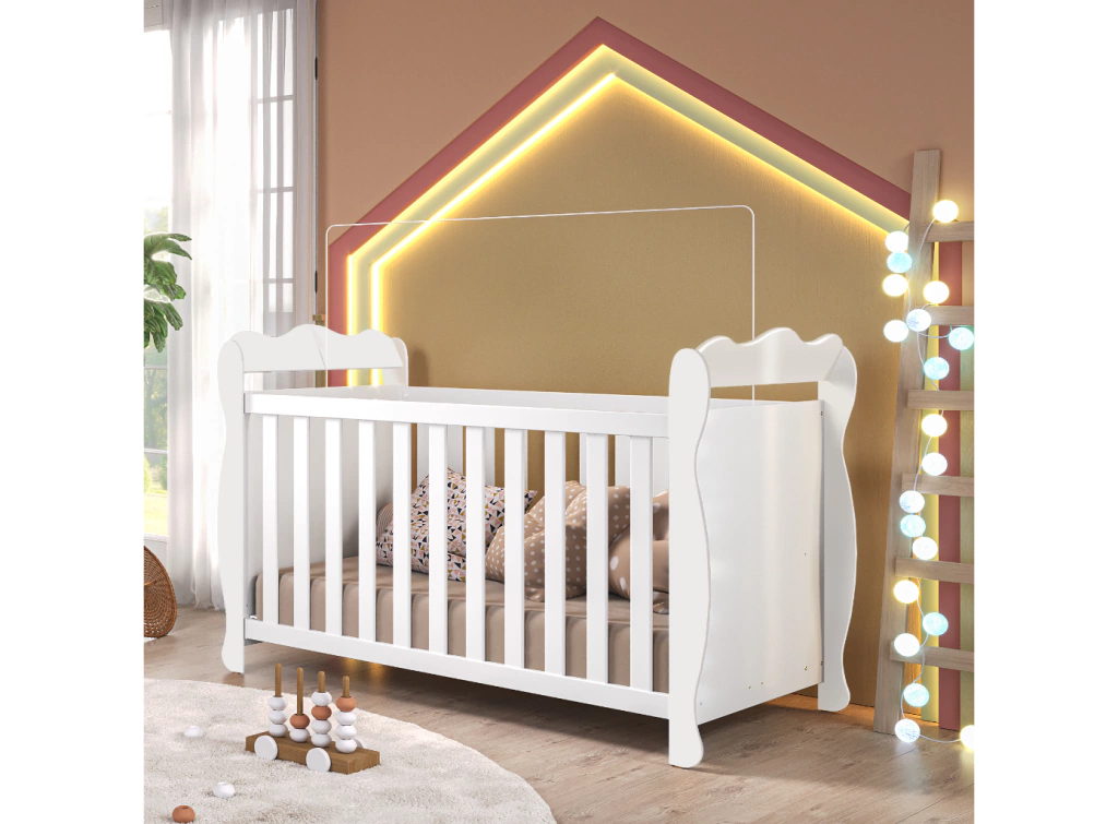 Berço Lisi Moveis Peroba Americano minicama MDF