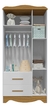 Kit Guarda Roupas 3 Portas e Cômoda Moveis Peroba Clara MDF Amadeirado - comprar online