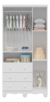 Quarto Completo Moveis Peroba Infantil Uli berço mini cama MDF Branco - comprar online