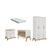 Quarto Bebe Completo Moveis Peroba Guti Retro MDF + Colchão