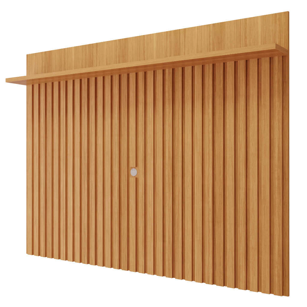 Painel Ripado Permobili Trend MDF com prateleiras