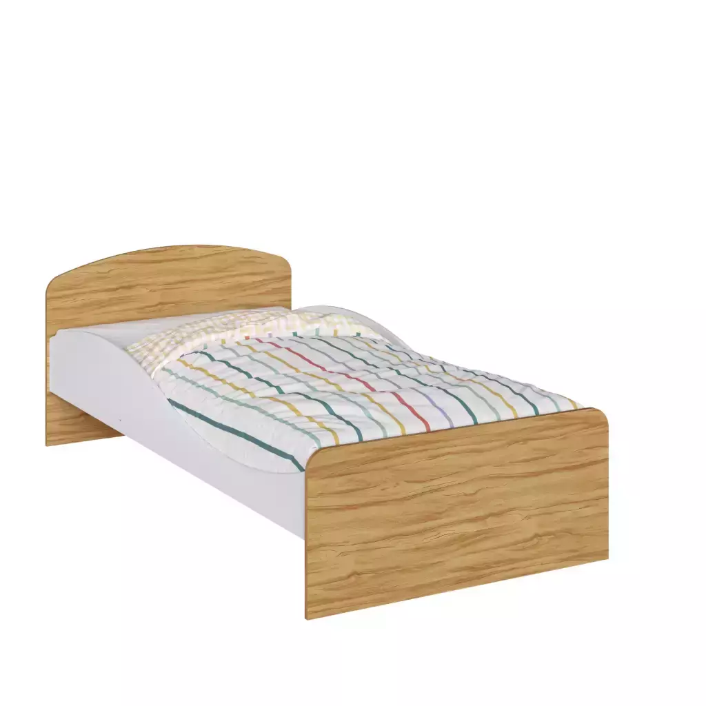 Cama Solteiro Moveis Peroba Lua Montessoriana MDF
