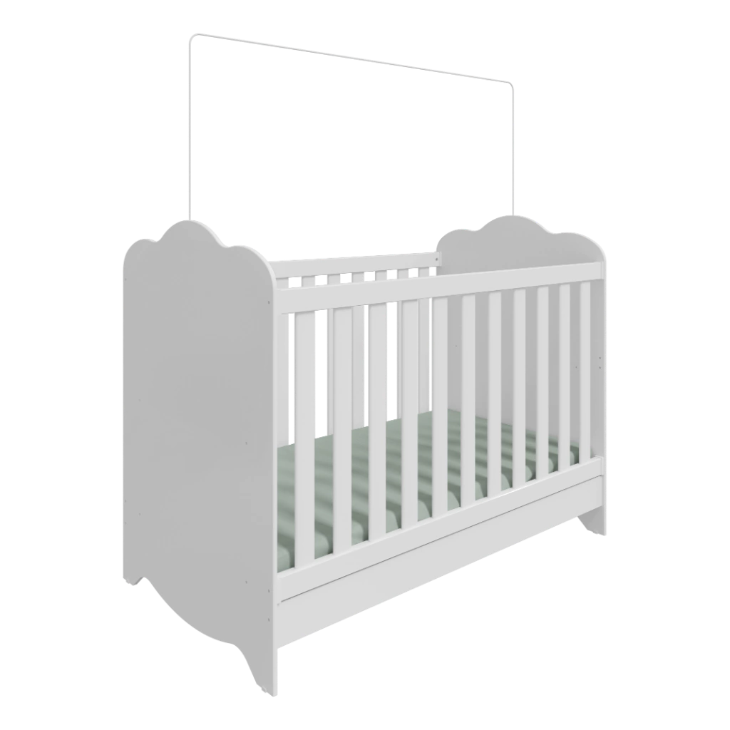 Berço Americano Moveis Peroba Clara Provençal MDF mini cama