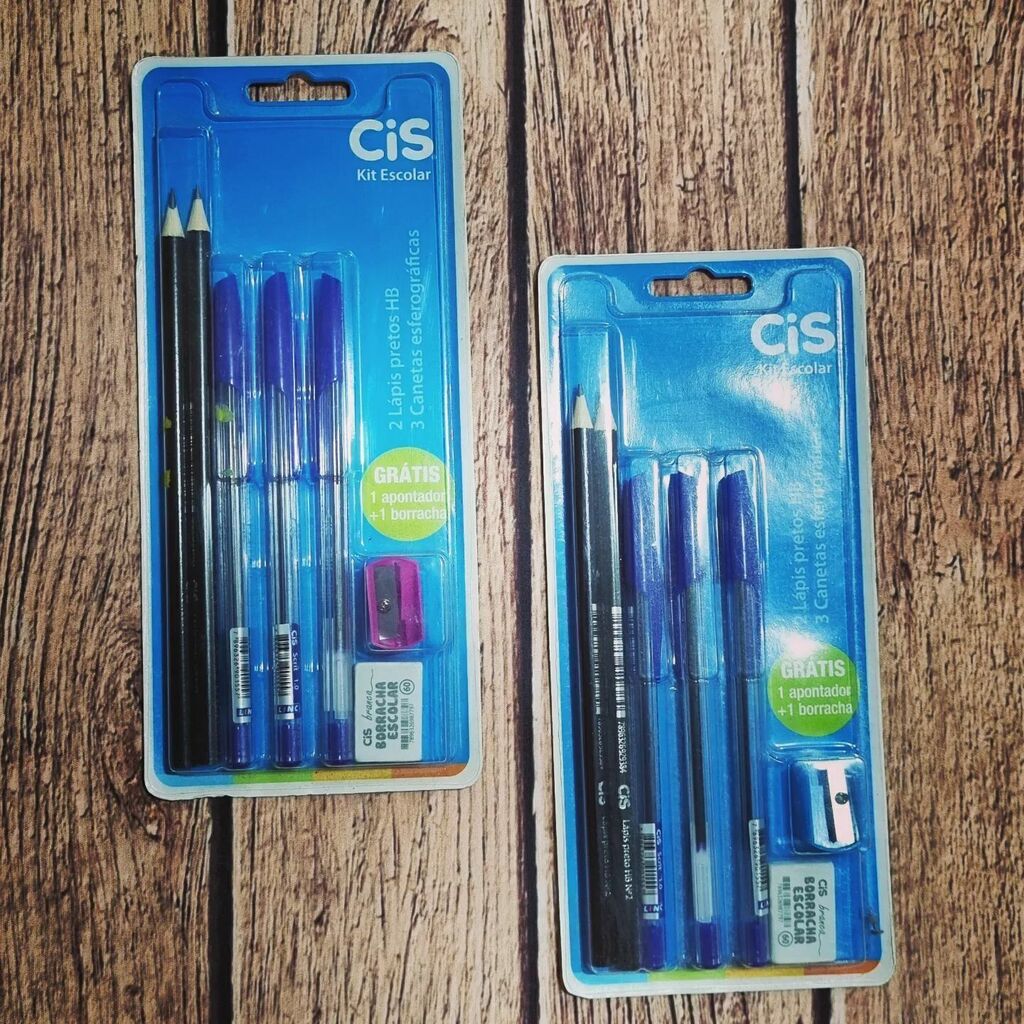 kit escolar caneta e lápis CIS