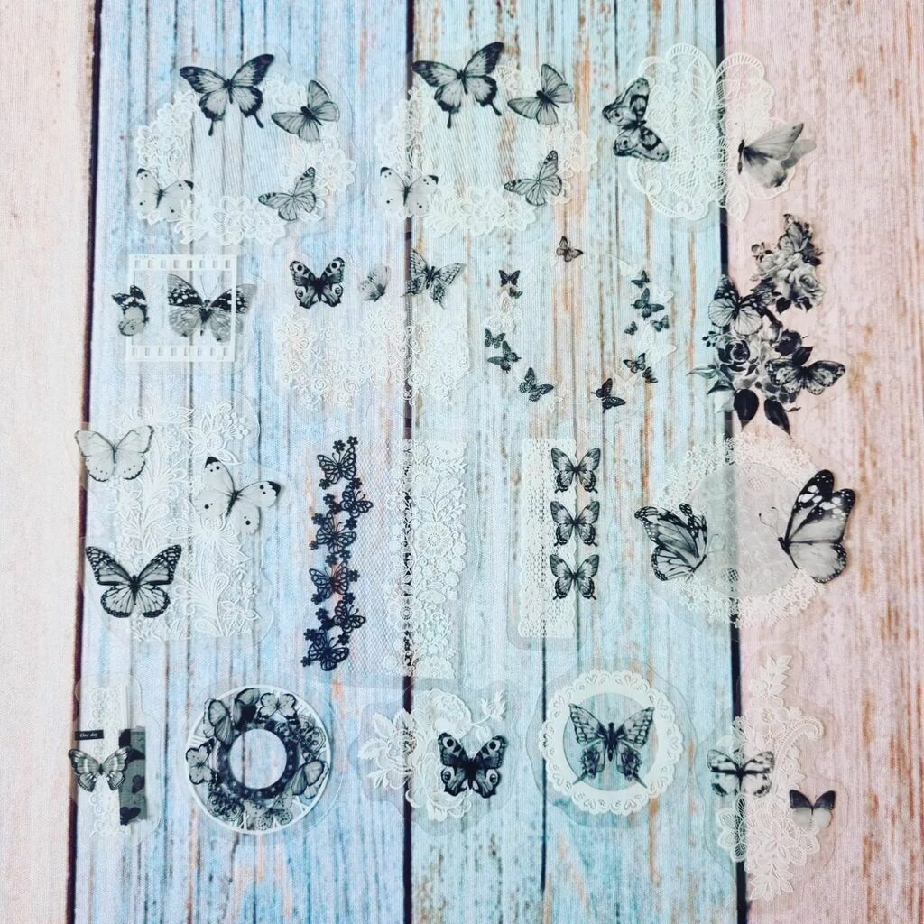 Kit adesivos vintage borboletas